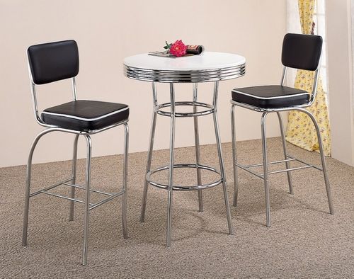 3-Piece Bar Table and Stool Set - Coaster - COAST-123001-DSET-1