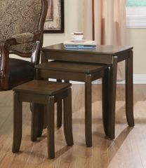 3 Piece Elegant Nesting Tables in Cappuccino - 901071