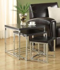 3 Piece Nesting Tables with Chrome Legs - 901063