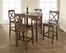 3-Piece Pub Dining Set with Cabriole Leg and X-Back Stools in Vintage Mahogany Finish - Crosley Furniture - KD520001MA