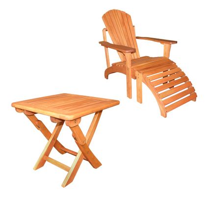 3-Piece Set - Adirondack Chair with Footrest and Side Table - K-51066-62-67-0