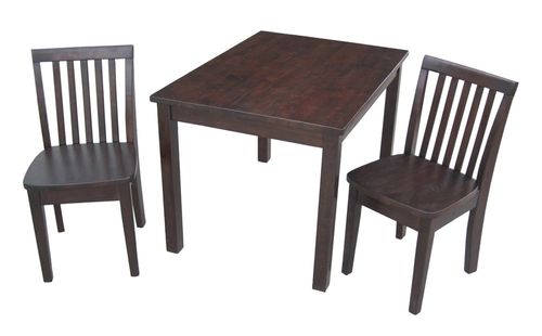 3-Piece Set - Table with 2 Mission Juvenile Chairs in Java - K15-2532-263-2