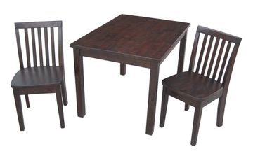3-Piece Set - Table with 2 Mission Juvenile Chairs in Java - K15-2532-263-2