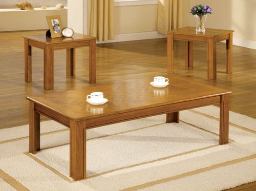 3 Piece Table Set in Oak Veneer - Coaster