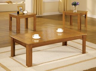 3 Piece Table Set in Oak Veneer - Coaster