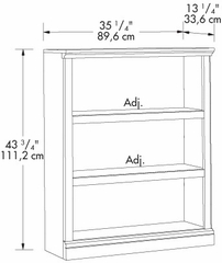 3 Shelf Bookcase in Rustic Oiled Oak - Sauder Furniture - 410372