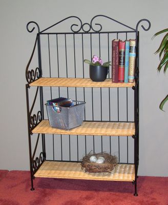 3 Tier Bookcase in Wicker/Metal - 4D Concepts - 143014