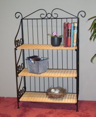 3 Tier Bookcase in Wicker/Metal - 4D Concepts - 143014