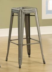 30" Backless Bar Stool in Antique Silver - Set of 2 - 103060CL