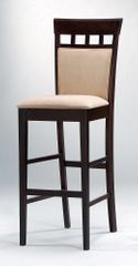 30 Inch Bar Stool with Upholstered Back (Set of 2) in Rich Cappuccino - Coaster