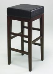 30" Square Barstool in Black Faux Leather / Espresso Base - Office Star - ES30VS3