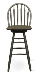 30" Windsor Arrowback Swivel Stool in Black - S46-613