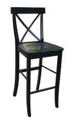 30" X-Back Bar Height Stool in Black - S46-6133