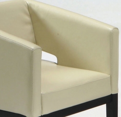 #312 Arm Chair in Cream Leather / Espresso - Armen Living - LC312ARCR