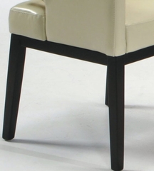 #312 Arm Chair in Cream Leather / Espresso - Armen Living - LC312ARCR