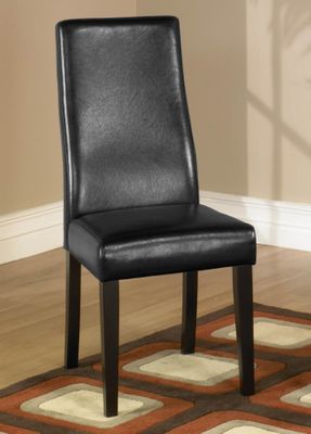 341 Side Chair (Set of 2) in Black Leather - Armen Living - LC341SIESBL-SET
