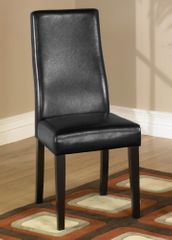 341 Side Chair (Set of 2) in Black Leather - Armen Living - LC341SIESBL-SET