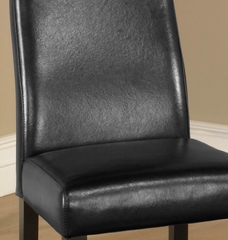 341 Side Chair (Set of 2) in Black Leather - Armen Living - LC341SIESBL-SET