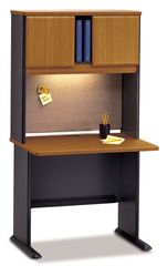 36" Desk and Hutch Set - Series A Natural Cherry Collection - Bush Office Furniture - WC57436-37