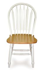 38" Windsor High Arrowback Chair with Turned Legs in White / Natural - C02-213