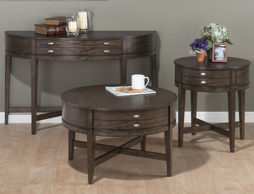 3PC Accent Table Set in Antique Gray Oak - 729-2