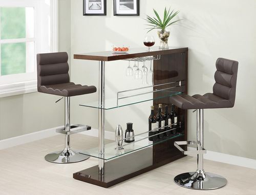 3PC Bar Table Set in Cappuccino - 100166