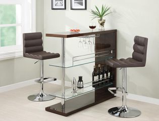 3PC Bar Table Set in Cappuccino - 100166