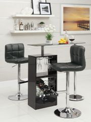 3PC Black Bar Table Set with 2 Stools - 120451
