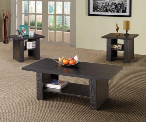 3PC Black Oak Occasional Table Set - 700345