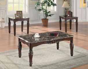 3PC Faux Marble Occasional Table Set - 701554