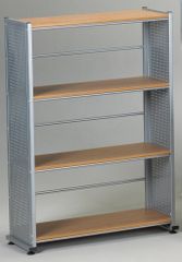 4-Shelves Organizational Unit in Medium Cherry/Metallic Gray - Mayline Office Furniture - 994MEC