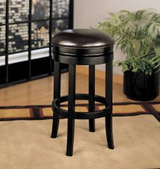 404 26" Backless Swivel Barstool in Brown Leather / Espresso - Armen Living - LCMBS404BAES26