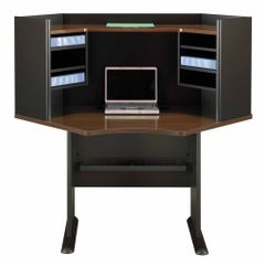 42" Corner Desk and Hutch Set - Series A Walnut Collection - Bush Office Furniture - WC25542-43