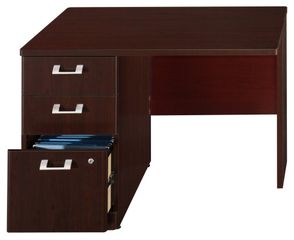 42" Left Return with Pedestal - Quantum Harvest Cherry Collection - Bush Office Furniture - QT6415CS