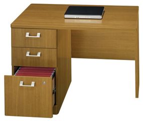 42" Left Return with Pedestal - Quantum Modern Cherry Collection - Bush Office Furniture - QT6415MC