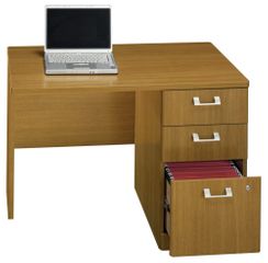 42" Right Return with Pedestal - Quantum Modern Cherry Collection - Bush Office Furniture - QT6405MC
