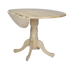 42" Round Dual Drop Leaf Pedestal Table in Natural - T01-42DP