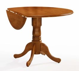42" Round Dual Drop Leaf Pedestal Table in Oak - T04-42DP