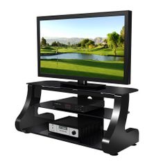 47" Flat Panel Plasma LCD HD TV Stand / Media Console Center in Glossy Black - TVS-827-1