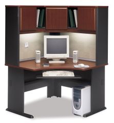 48" Corner Desk and Hutch Set - Series A Hansen Cherry Collection - Bush Office Furniture - WC90466A-67