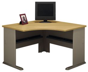48" Corner Desk - Series A Light Oak Collection - Bush Office Furniture - WC64366