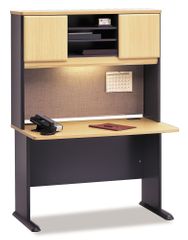 48" Desk and Hutch Set - Series A Beech Collection - Bush Office Furniture - WC14348-49