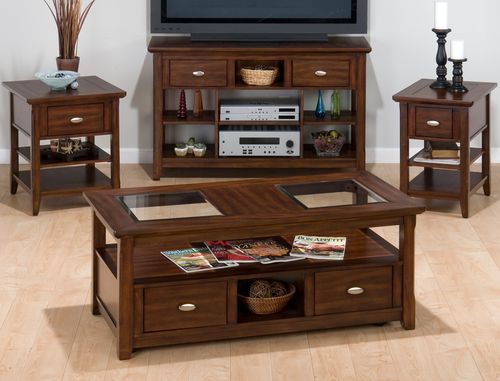 4PC Livingroom Table Set in Bellingham Brown - 709-1