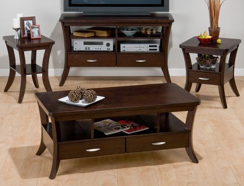 4PC Livingroom Table Set in Espresso - 328-1