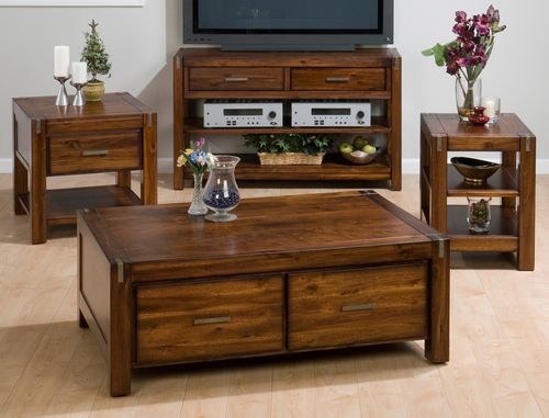 4PC Livingroom Table Set in Rustic Loft - 752-5