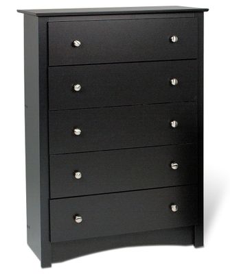5 Drawer Chest in Black - Sonoma Collection - Prepac Furniture - BDC-3345