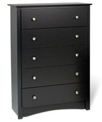 5 Drawer Chest in Black - Sonoma Collection - Prepac Furniture - BDC-3345