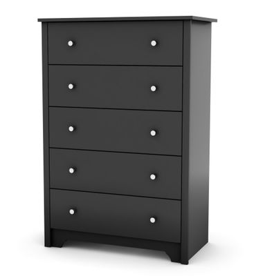 5-Drawer Chest in Solid Black - South Shore Furniture - 3170035