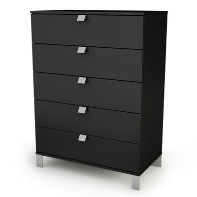 5-Drawer Chest in Solid Black - Spark - South Shore Furniture - 3270035