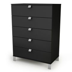 5-Drawer Chest in Solid Black - Spark - South Shore Furniture - 3270035